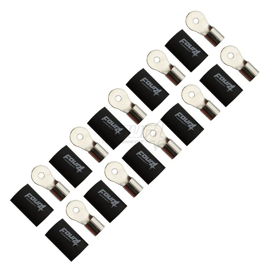 FOUR Connect 4-690952 M4 žiedinė jungtis 20mm², 10x juoda - dešimt juodų žiedinių jungčių su logotipu