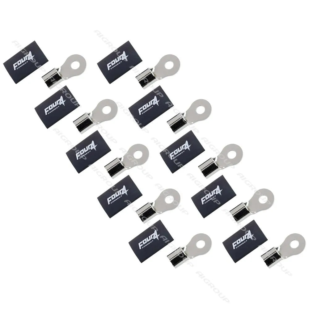 FOUR Connect 4-690954 M6 žiedinė jungtis 20mm², 10x juoda - detalus vaizdas su pakuote