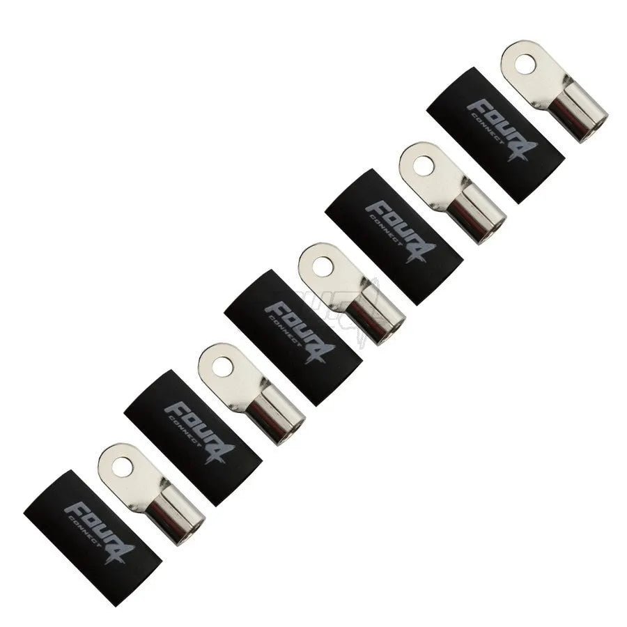 FOUR Connect 4-690955 M6 žiedinė jungtis 35mm², 5x juoda - Penki žiediniai gnybtai su logotipu