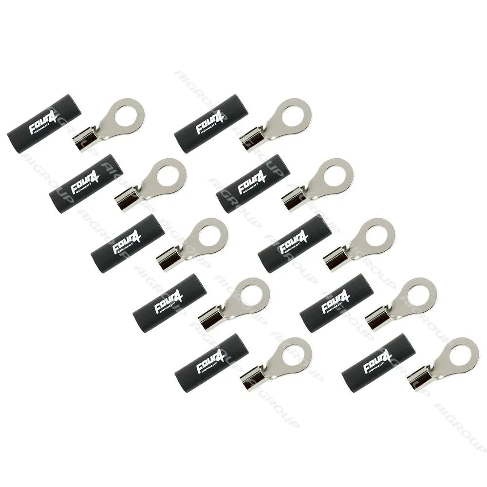 FOUR Connect 4-690961 M8 žiedinė jungtis 10mm², 10x juoda