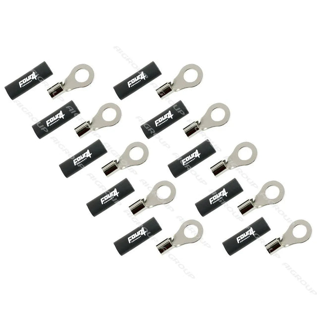 FOUR Connect 4-690961 M8 žiedinė jungtis 10mm², 10x juoda