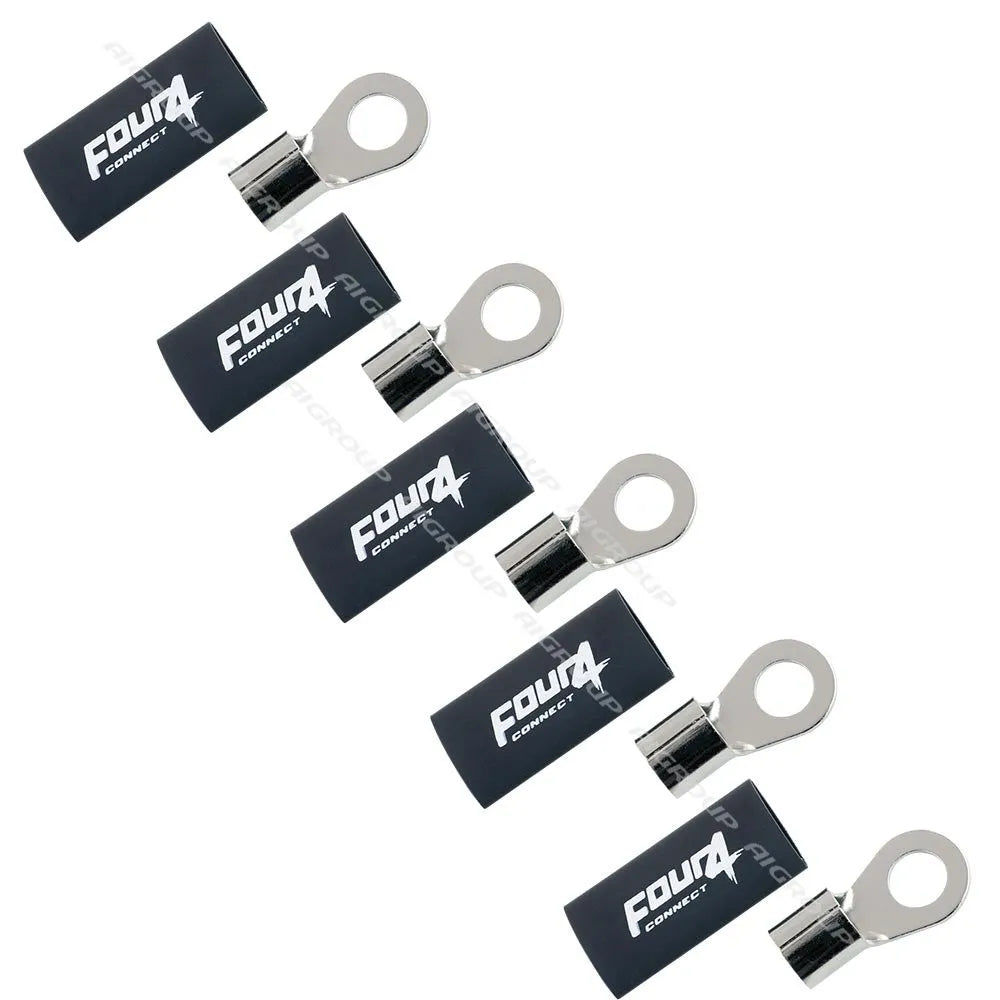 FOUR Connect 4-690968 M12 žiedinis terminalas 50mm², 5x juodas - penki žiediniai terminalai iš eilės