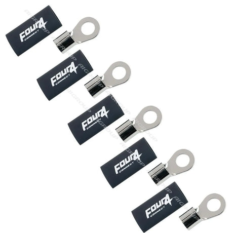 FOUR Connect 4-690968 M12 žiedinis terminalas 50mm², 5x juodas - penki žiediniai terminalai iš eilės