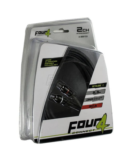 FOUR Connect 4-800155 STAGE1 RCA kabelis 5.5m - RCA jungtys su raudona ir balta žymomis