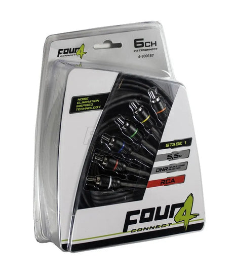 FOUR Connect 4-800157 STAGE1 RCA-cable 5.5m, 6ch - Pakuotė su šešių kanalų RCA laidu