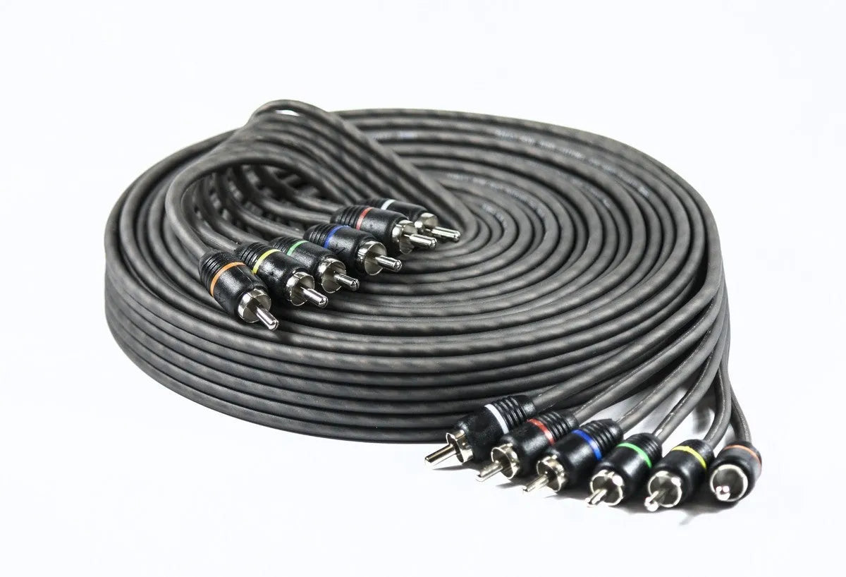FOUR Connect 4-800157 STAGE1 RCA-cable 5.5m, 6ch - Susukti 6 RCA kabeliai su spalvotais žiedeliais