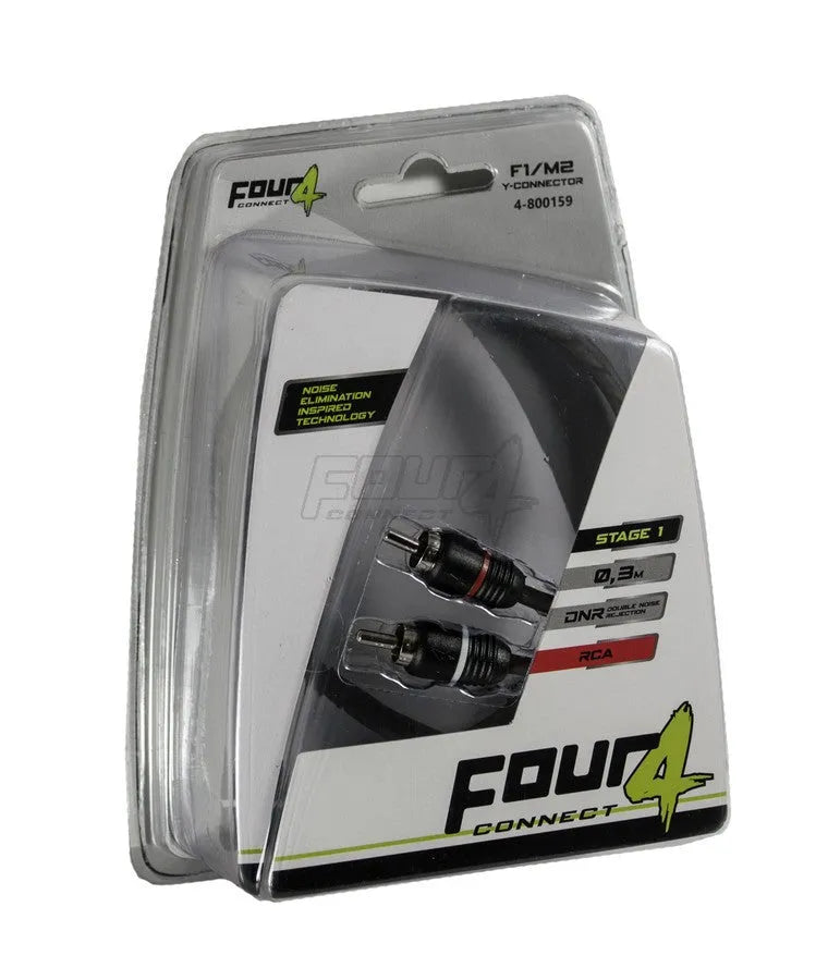 FOUR Connect 4-800159 STAGE1 Y-splitter 1F - 2M - RCA jungtys su raudonu ir baltu žiedeliais