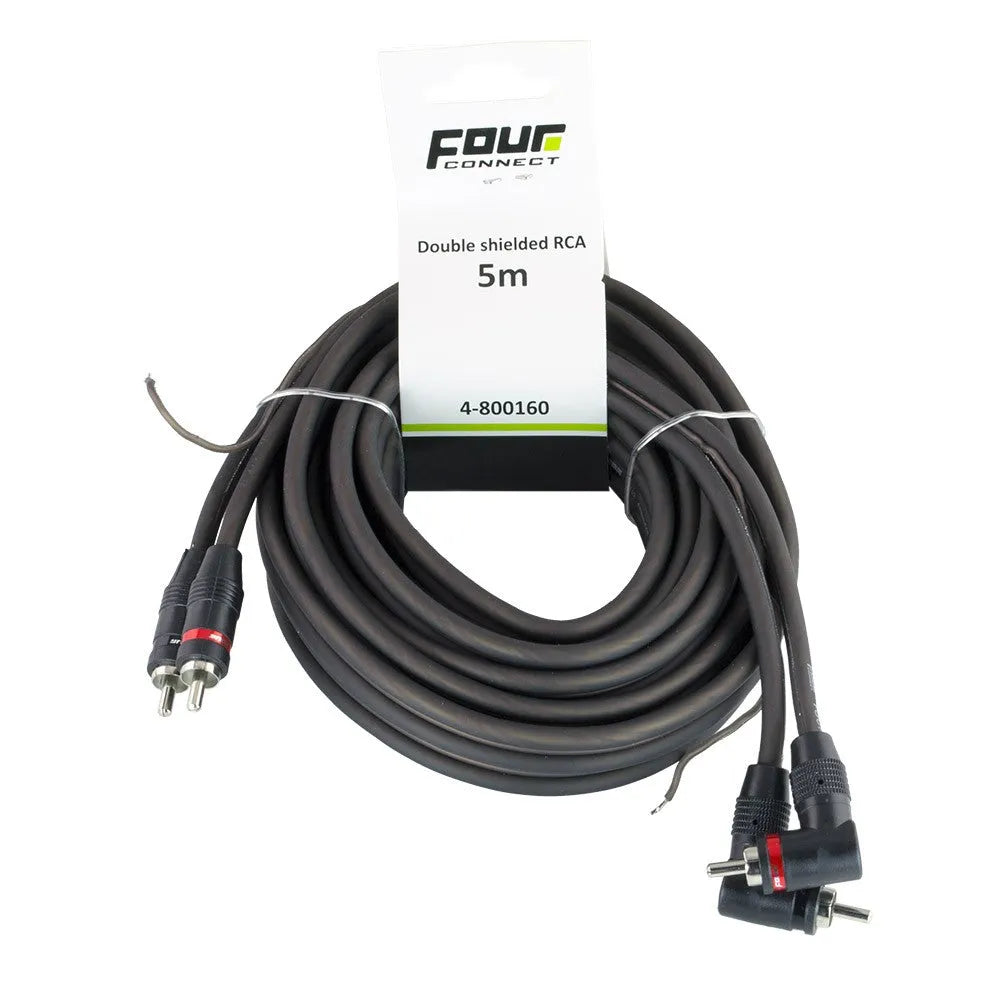 FOUR Connect 4-800160 Basic RCA 5.0m - kampinės RCA jungtys su raudona žyma