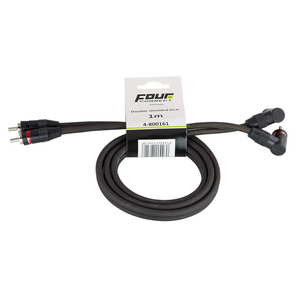 FOUR Connect 4-800161 Basic RCA 1.0m - kampinės jungtys su pakuote ir etikete