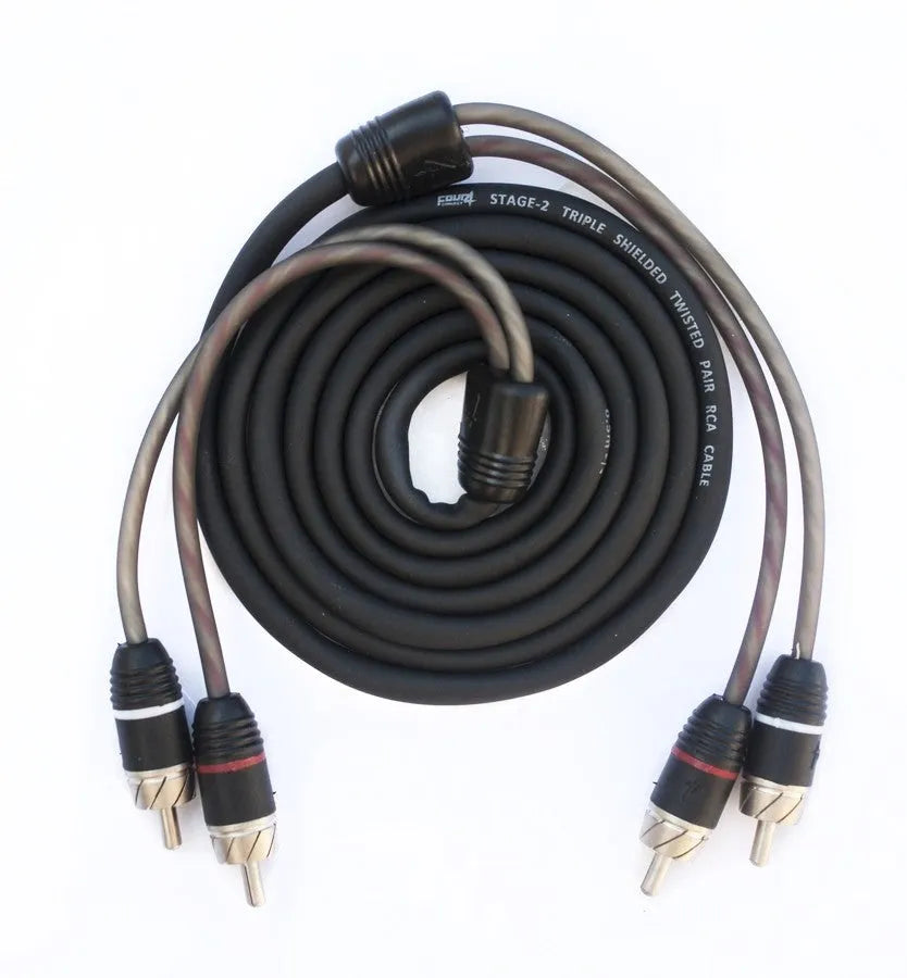 FOUR Connect 4-800254 STAGE2 RCA-laidas 3.5m - Susuktas laidas su RCA jungtimis iš arti