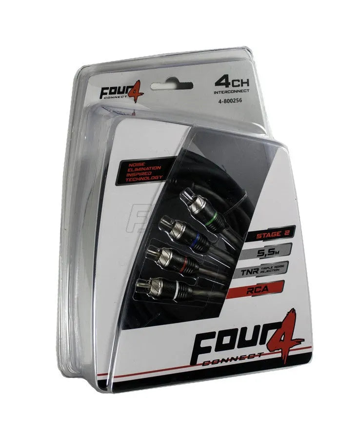 FOUR Connect 4-800256 STAGE2 RCA-laidas 5.5m, 4ch - Pakuotė su RCA jungtimis ir laidais