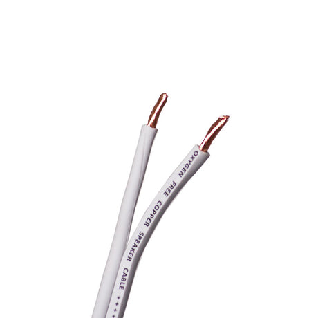 FOUR Connect 4-800268 OFC-speakercable baltas 2x2.5mm2, 200m - baltas kabelis su užrašu iš arti