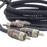FOUR Connect 4-800351 STAGE3 RCA kabelis 0.75m - RCA jungčių detalus vaizdas su spalvotomis juostelėmis