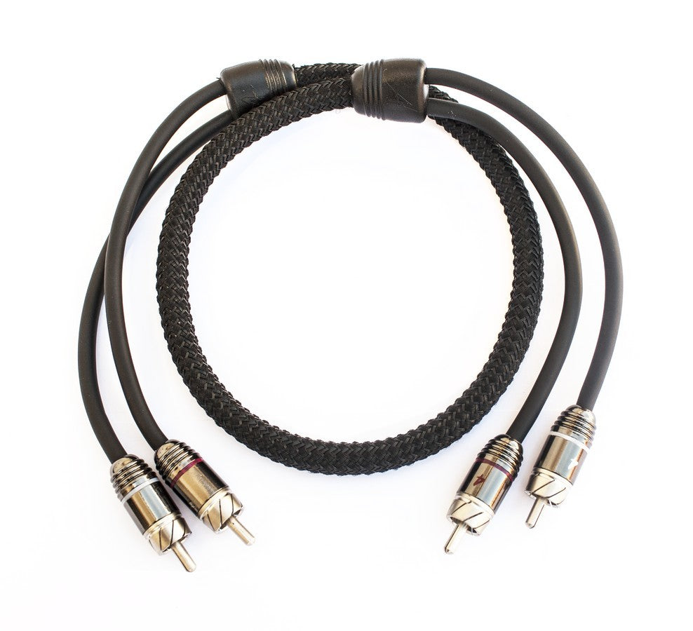 FOUR Connect 4-800351 STAGE3 RCA kabelis 0.75m - pintos RCA jungtys su metalinėmis detalėmis
