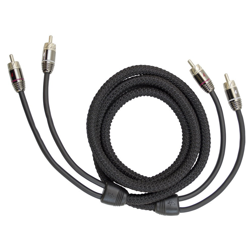 FOUR Connect 4-800352 STAGE3 RCA kabelis 1.5m - Austintytas kabelis su RCA jungtimis ir logotipu