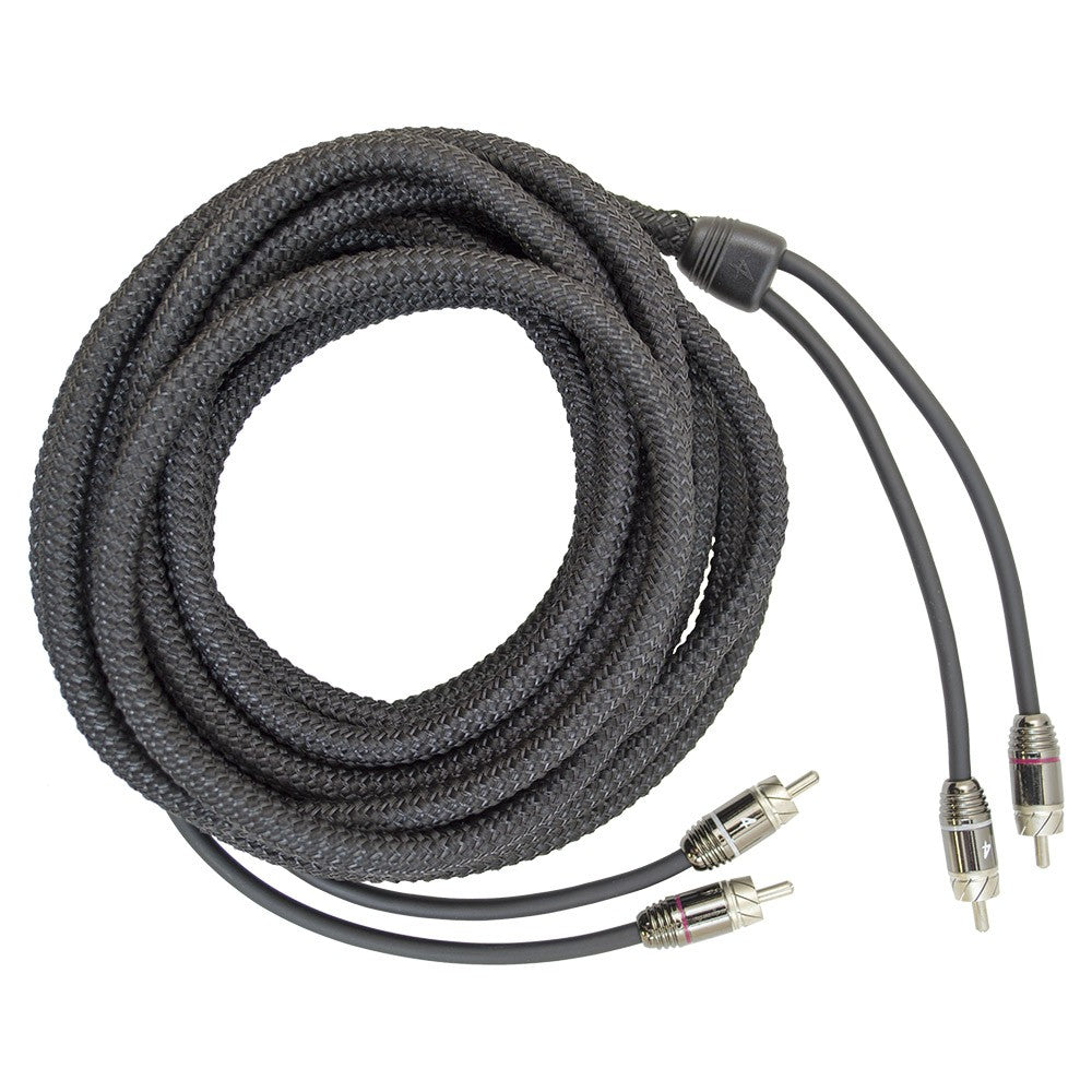FOUR Connect 4-800355 STAGE3 RCA kabelis 5.5m - RCA jungtys su juodu pynimu ir metaliniais galais