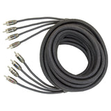 FOUR Connect 4-800356 STAGE3 RCA kabelis 5.5m, 4ch - keturių kanalų RCA kabelis su juoda apsaugine danga
