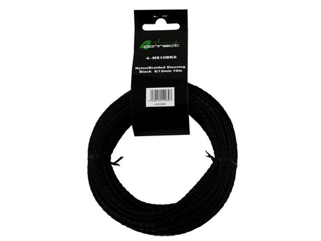 FOUR Connect 4-NS10BK6 audinio/nyloninė mova Juoda 6/12mm 10m