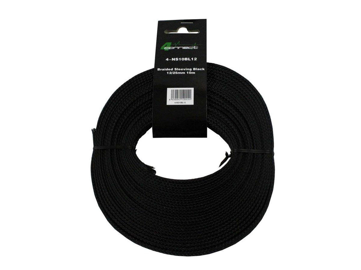 FOUR Connect 4-NS10BL12 nailono apsauga Juoda 12/25mm 10m
