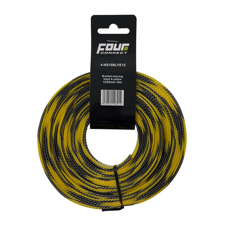 FOUR Connect 4-NS10BLYE12 Nailoninis šarvas Black/Yellow 12/25mm 10m