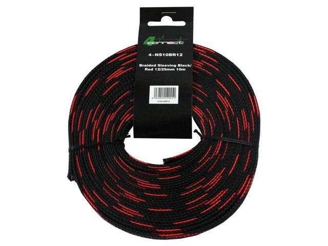 FOUR Connect 4-NS10BR12 nailoninis šarvas red/black 12/25mm 10m