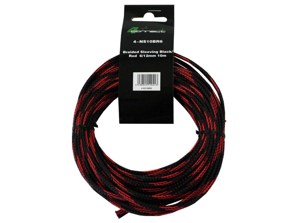 FOUR Connect 4-NS10BR6 nailoninis šarvas red/black 6/12mm 10m