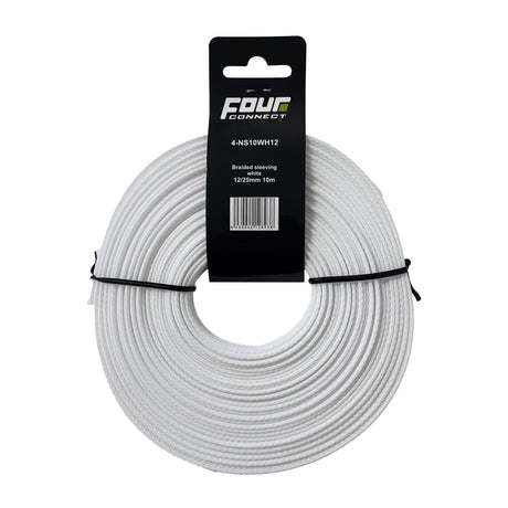 FOUR Connect 4-NS10WH12 Nailoninis šarvas White 12/25mm 10m