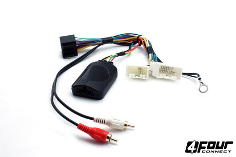 FOUR Connect Mitsubishi/Peugeot vairo nuotolinio valdymo adapteris - jungtys ir laidai su RCA kištukais