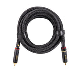 FOUR Connect SOLO 5m RCA kabelis - detalus jungčių vaizdas su logotipu