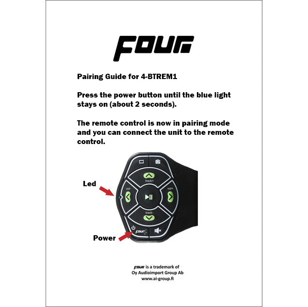 FOUR Mobile 4-BTREM1 - nuotolinio valdymo pultelis su mygtukais