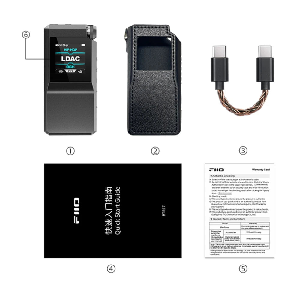 FiiO BTR17, nešiojamas ausinių stiprintuvas su DAC ir Bluetooth funkci