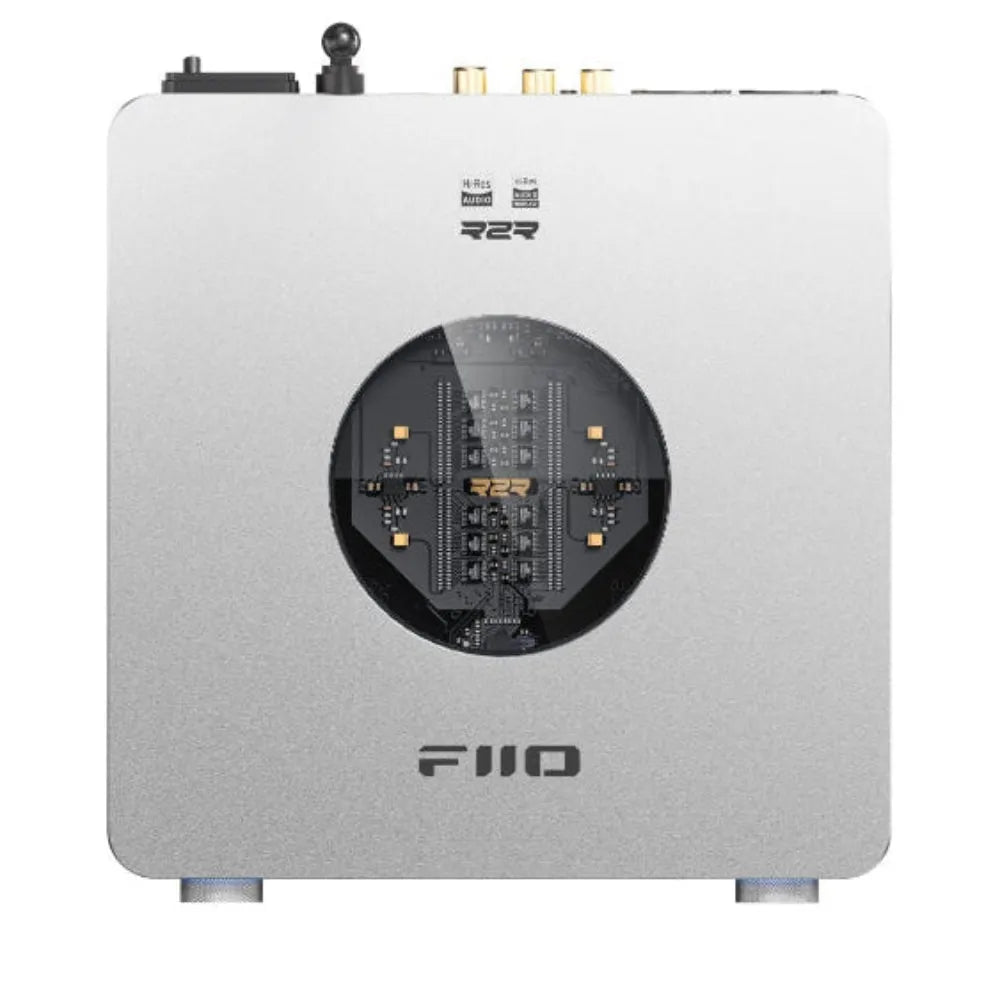 FiiO K13 R2R, ausinių stiprintuvas su DAC - apvalus langas su matoma plokšte