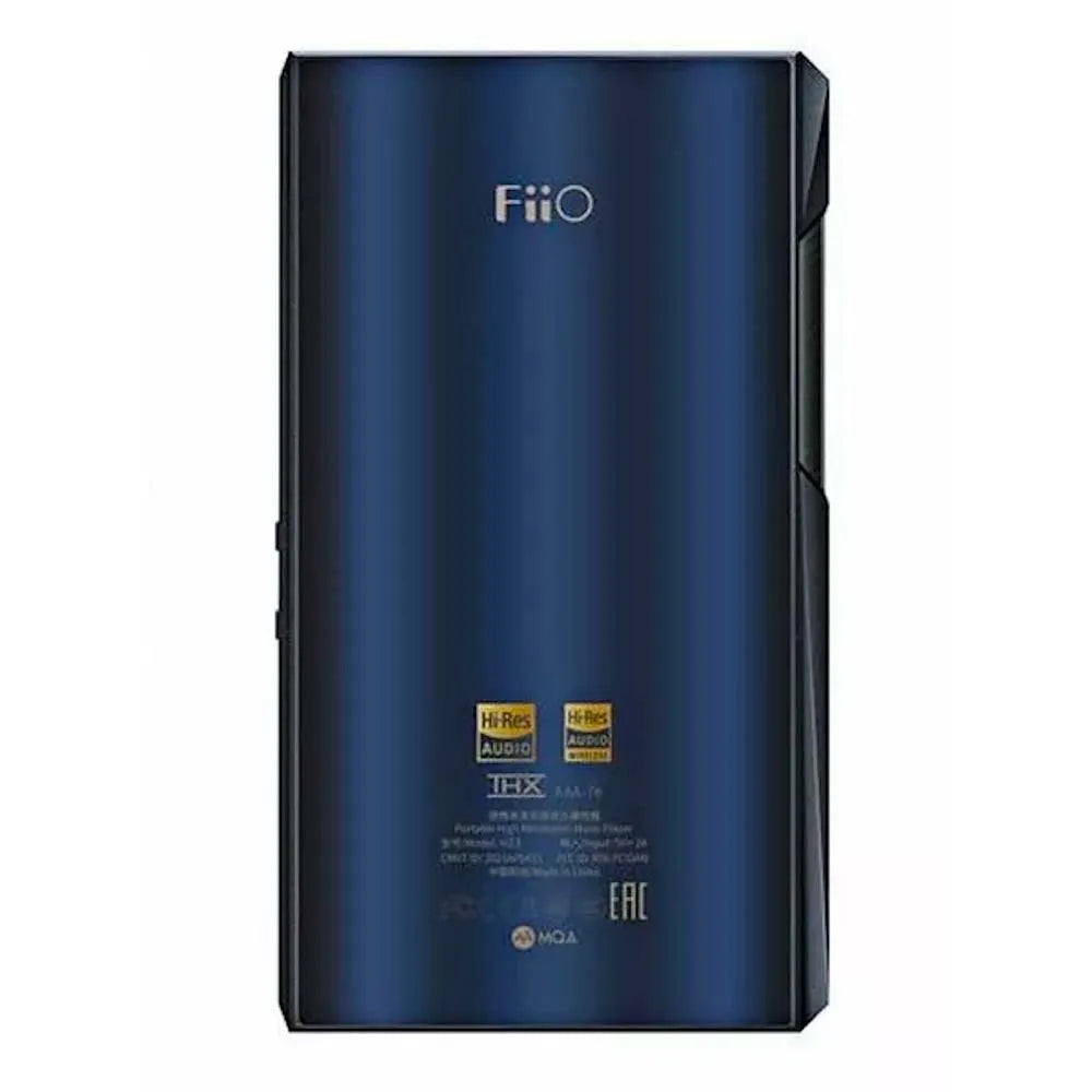 FiiO M23, aukščiausios klasės MP3 grotuvas - galinė panelė su logotipais ir sertifikatais