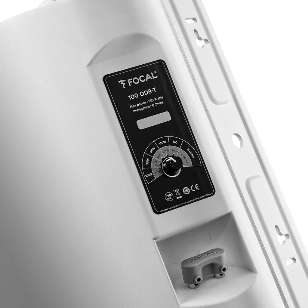 Focal 100 OD8-T, lauko garso kolonėlė - Galinė panelė su galios pasirinkimo jungikliu