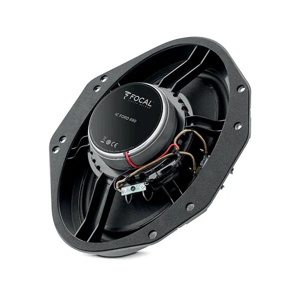 Focal IC FORD 690, koaksialiniai garsiakalbiai automobiliui - Garsiakalbio vidinė pusė su laidais