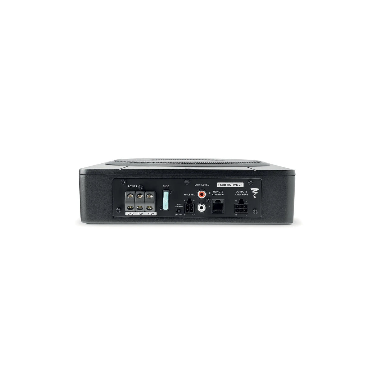 Focal ISUB ACTIVE 2.1, aktyvus subas 260W - Galinė panelė su visomis jungtimis ir valdymo elementais
