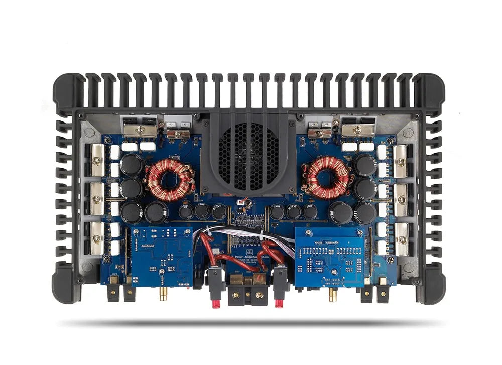 Focal POWER SYMMETRIC FPS 2300RX, garso stiprintuvas - vidinė plokštė su ventiliatoriumi ir transformatoriais