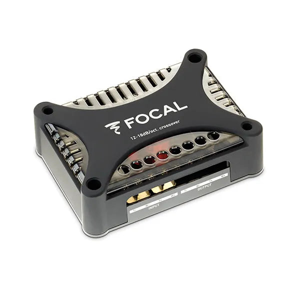 Focal PS 165 FXE, komponentiniai garsiakalbiai 160W (FLAX EVO) - jungčių panelė su užrašais INPUT ir OUTPUT