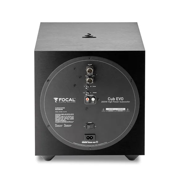 Focal SIB EVO 5.1.2 Dolby Atmos, Namų kino sistema - galinė panelė su jungtimis ir valdymo elementais