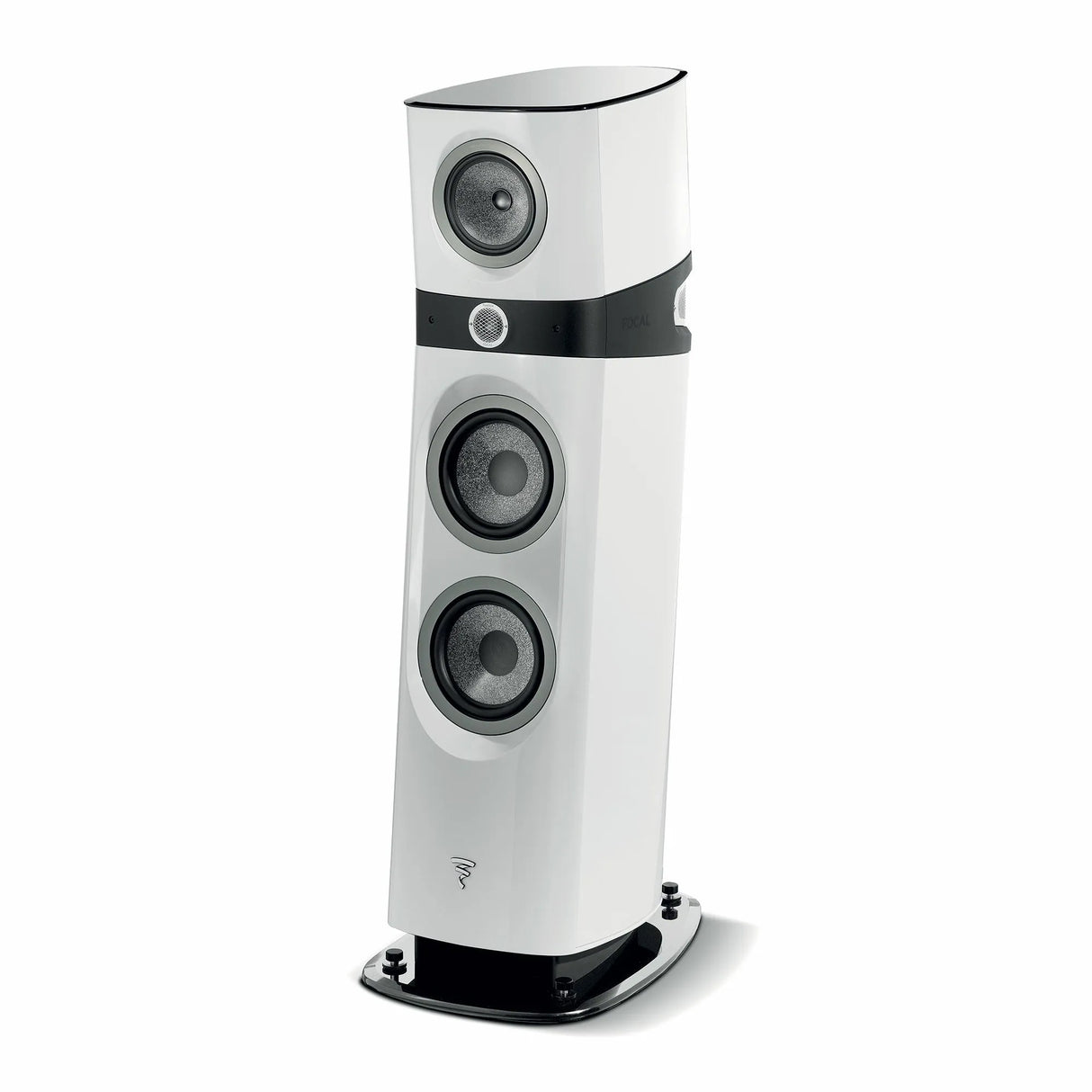 Focal SOPRA N°3, 3-jų juostų grindinė kolonėlė (įvairių spalvų) - baltas korpusas su juoda juosta