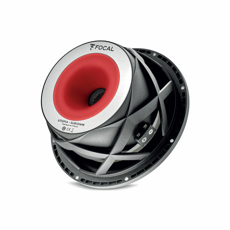 Focal SUB 10 WM, žemų dažnių garsiakalbis 800W (UTOPIA M) - Garsiakalbio jungtys su pliuso ir minuso žymomis