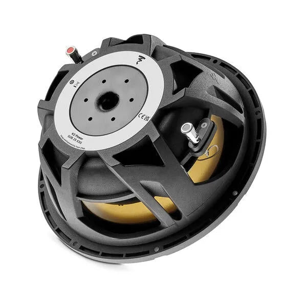 Focal SUB 25 KXS, žemų dažnių garsiakalbis 700W (K2 POWER) - garsiakalbio galinė dalis su jungtimis
