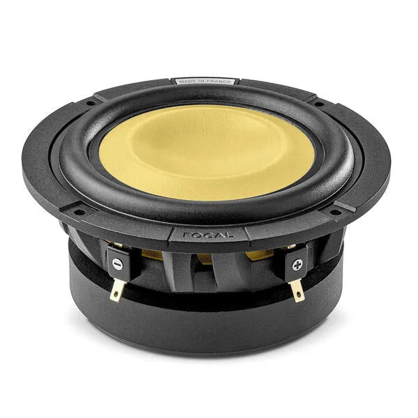 Focal SUB 5 KM, žemų dažnių garsiakalbis 800W (K2 POWER M) - Garsiakalbio jungtys ir geltonas kūgis
