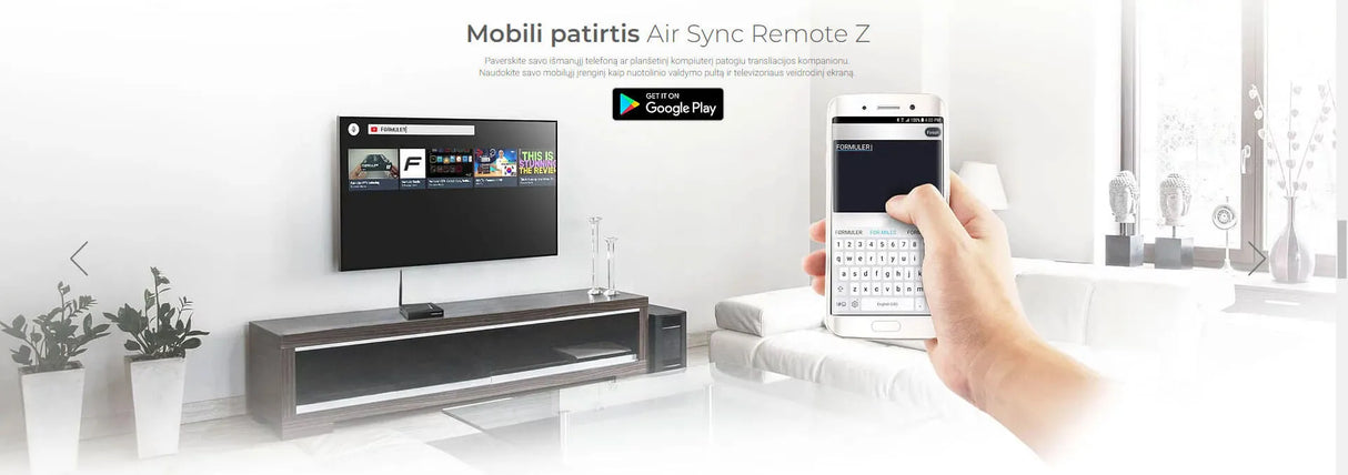 Formuler GTV, IPTV Android priedėlis BT universalus pultelis