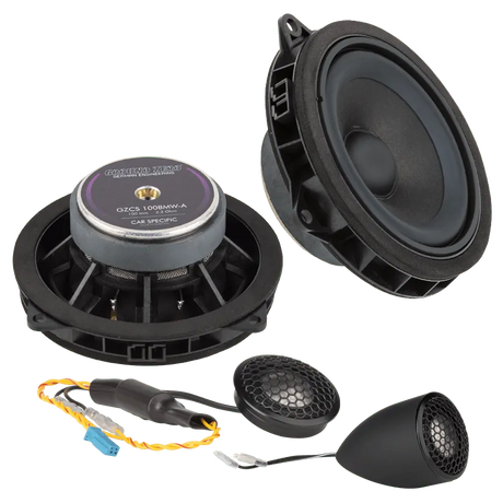 Garsiakalbiai Ground Zero GZCS 100MINI, 10 cm, komponentai, 100W - komponentiniai garsiakalbiai su aukštų dažnių garsiakalbiais