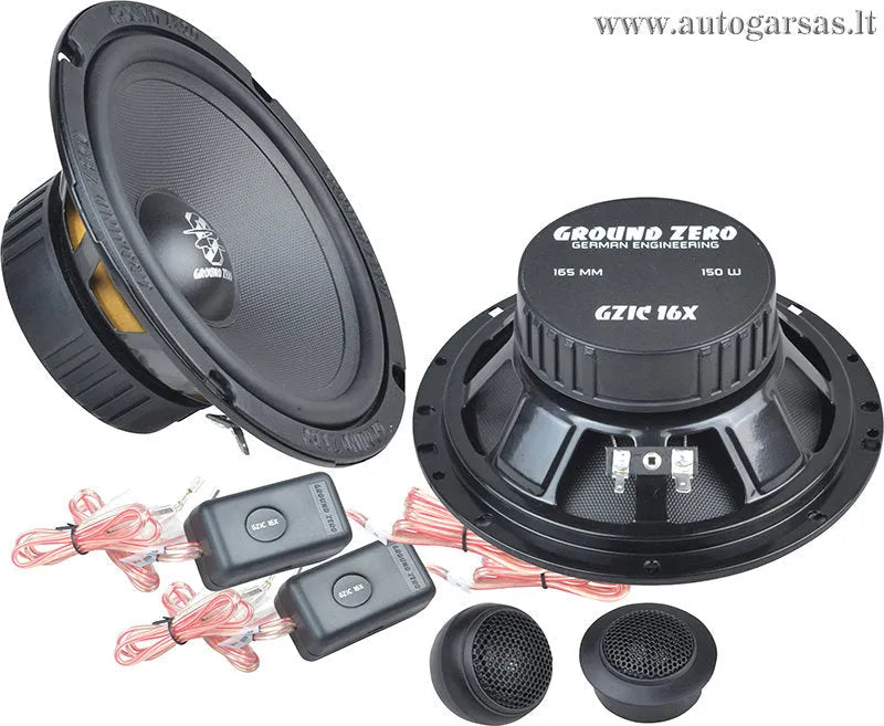 Garsiakalbiai Ground Zero GZIC 16X 16,5 cm, komponentai, 150W, 2-jų juostų