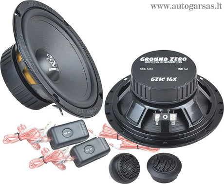 Garsiakalbiai Ground Zero GZIC 16X 16,5 cm, komponentai, 150W, 2-jų juostų