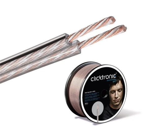 Garsiakalbių laidas Clicktronic 2 x 4,0 mm² / 1m ritėje 100m