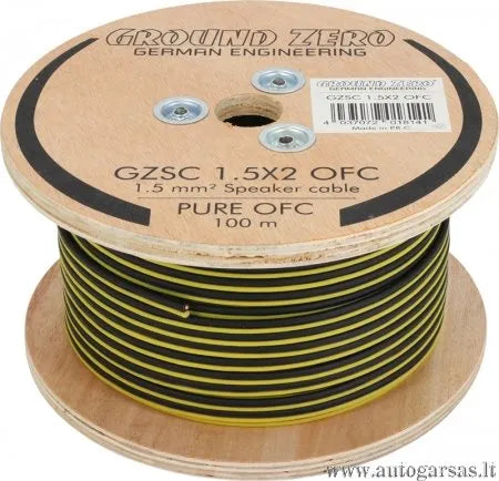 Garsiakalbių laidas Ground Zero GZSC 1.5X2 OFC 2 x 1.50 mm²/1m ritėje 100m