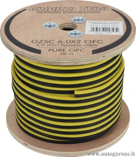 Garsiakalbių laidas Ground Zero GZSC 6.0X2 OFC 2 x 6.00 mm²/1m ritėje 50m